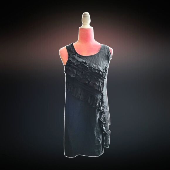 Elegant Black Ruffle Dress by Banana Republic Sz Small - Picture 1 of 7